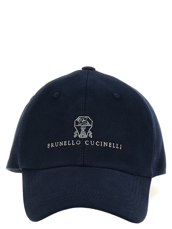 Brunello Cucinelli Logo Embroidery Baseball Cap Cappelli - Blu | a2c6b732f8bfedb6f1db7f03f71e395236f7ec0e