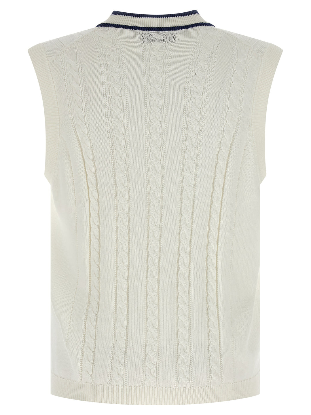 Brunello Cucinelli Cotton Braided Vest Gilet - Bianco | 55f351ad4cee706f26210ba36338a486a5ee2f05