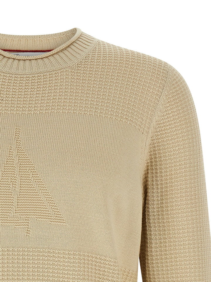 Brunello Cucinelli Waffle Stitch Cotton Sweater Maglioni - Beige | af3dc44c5d8cfb9f5ed255d2fbf24e77ab624211