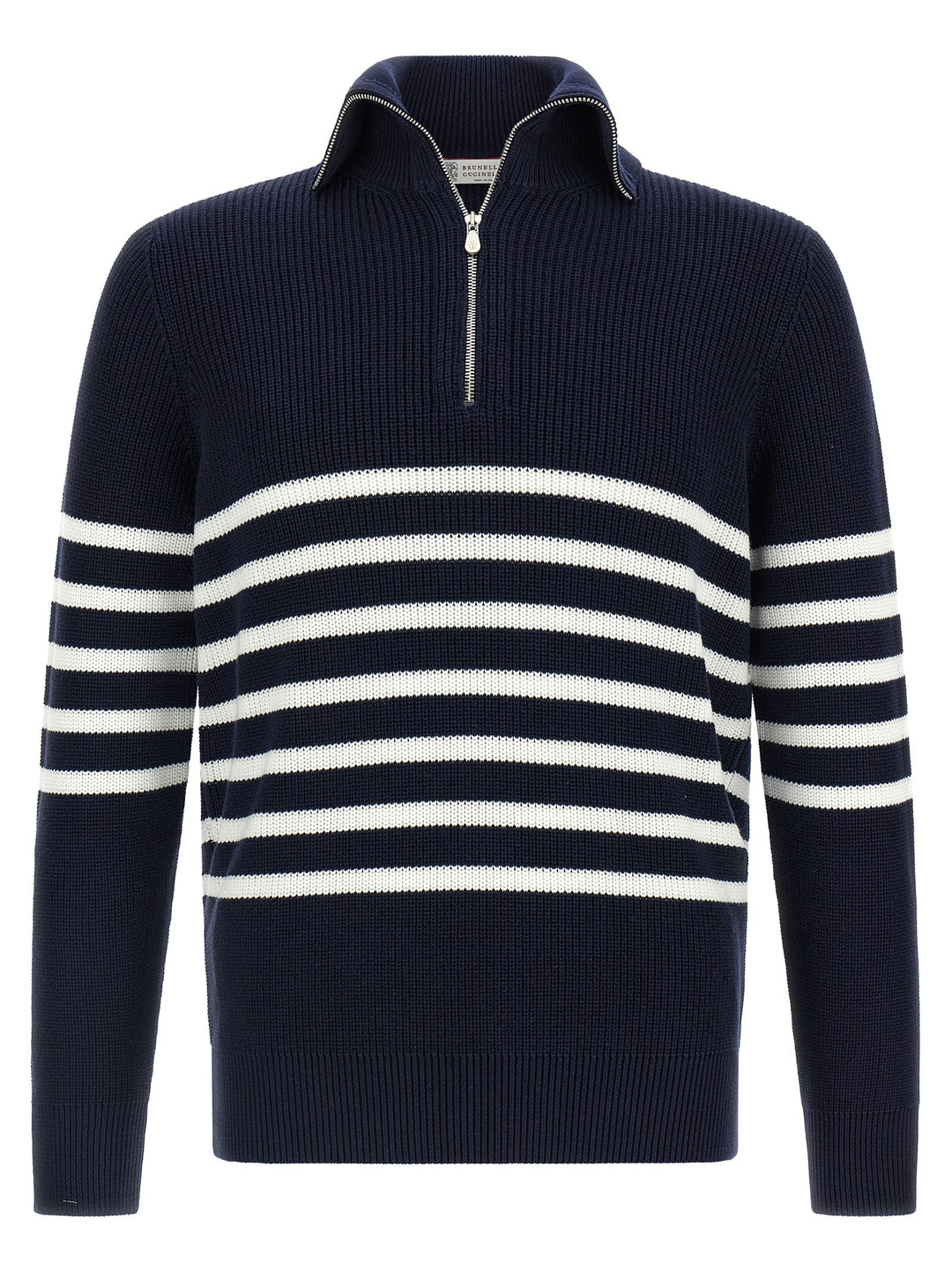 Brunello Cucinelli English Half-Ribbed Sweater Maglioni - Blu | 8c26be22c066f5a32a5e3534d031c9160ea40865