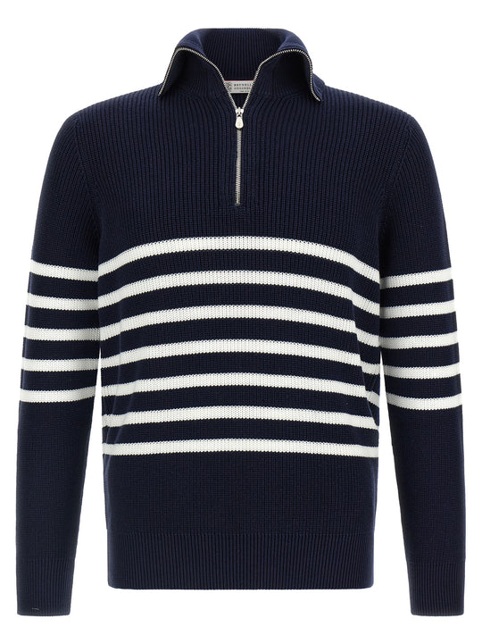 English Half-Ribbed Sweater Maglioni Blu