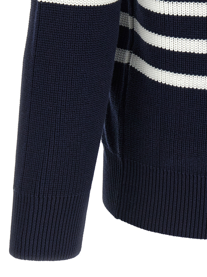 Brunello Cucinelli English Half-Ribbed Sweater Maglioni - Blu | b182bc15a3b413d32fe945e6e779ed9609efe7ac