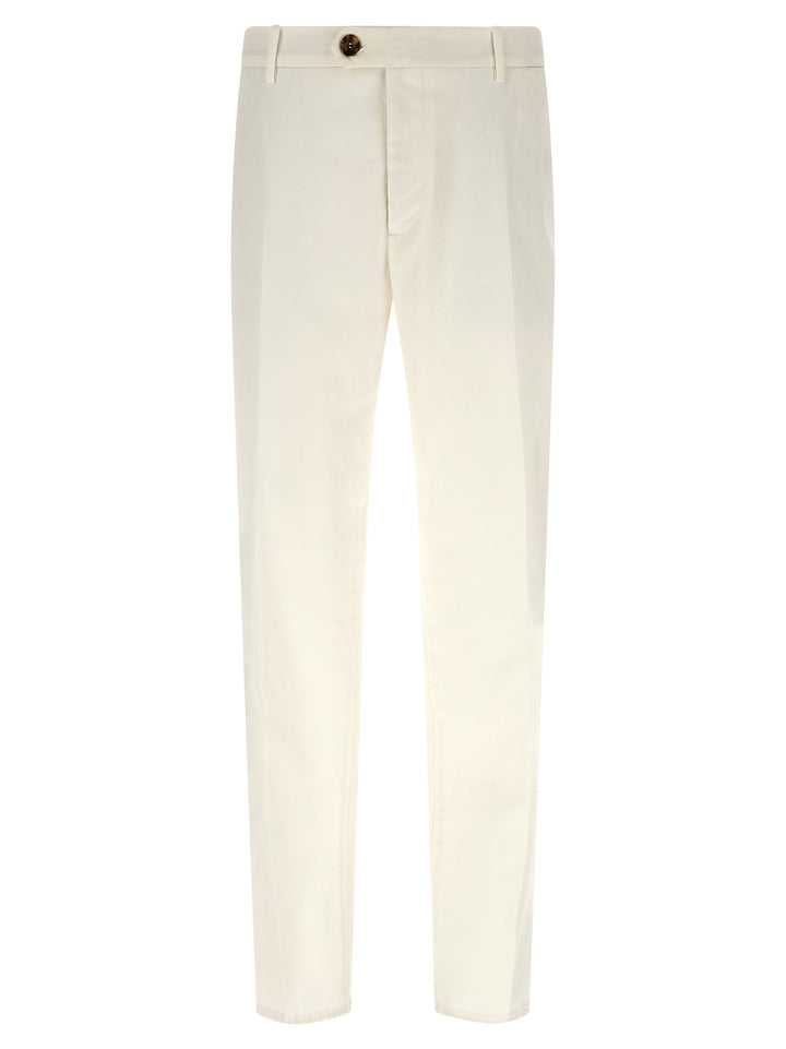 Brunello Cucinelli American Pima Cotton Pantaloni - Bianco | 9dc2b6ca66510ea3f83beaa680627c4aafcab7b6