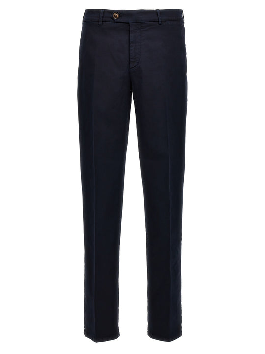 Flat Front Pantaloni Blu