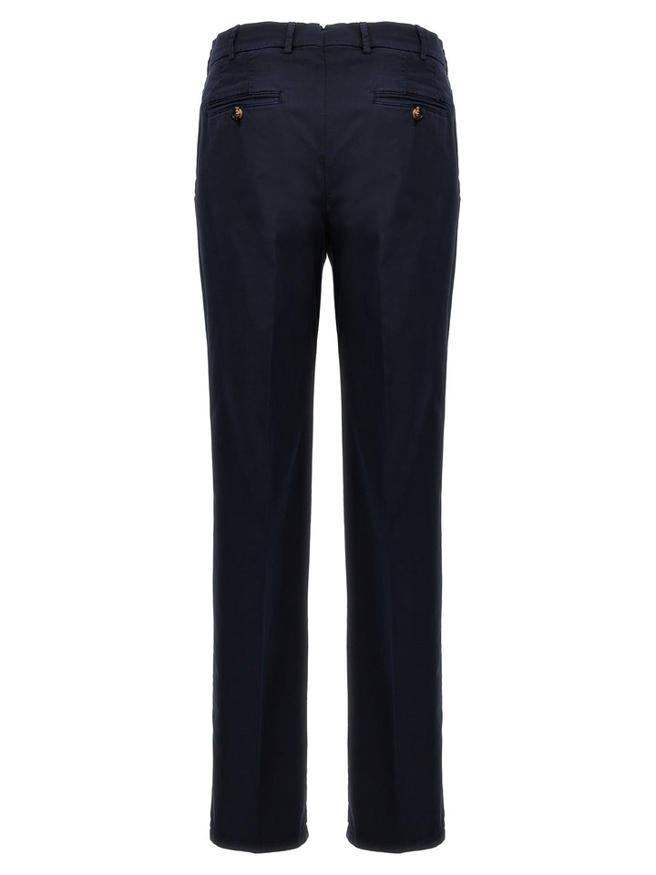 Brunello Cucinelli Flat Front Pantaloni - Blu | 437f2ba977c4fd00bcf0f644082dc920e7263701