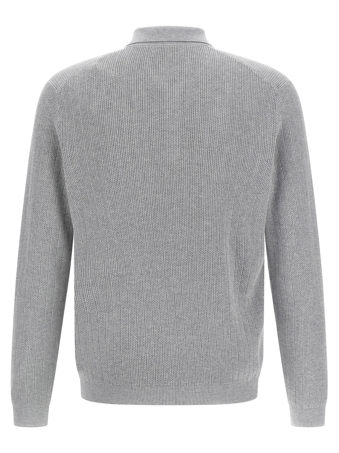 Brunello Cucinelli Honeycomb Cotton  Shirt Polo - Grigio | 63e3567269812600419e64c60031420d1d009b13