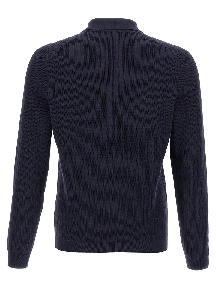 Brunello Cucinelli Crochet  Shirt Polo - Blu | 0fe198e2d1e523b82cbccef36d39b4efc9abf640