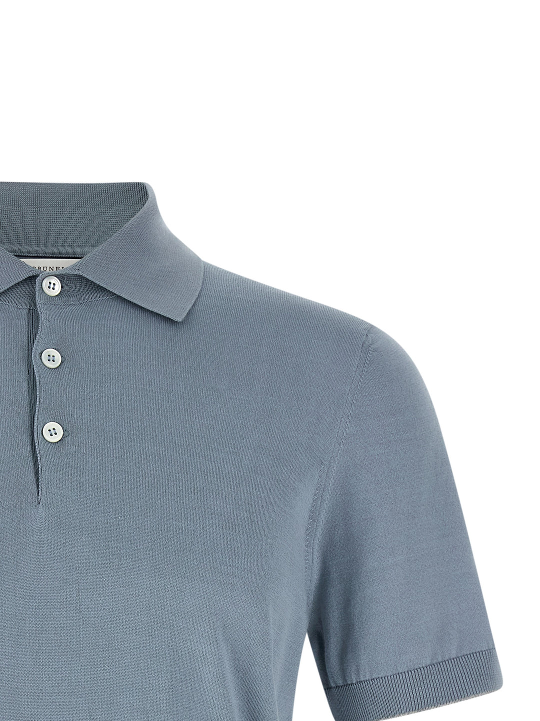 Brunello Cucinelli Cotton  Shirt Polo - Celeste | 92e6364658f1206905ed43dc25bde76871eb0eec