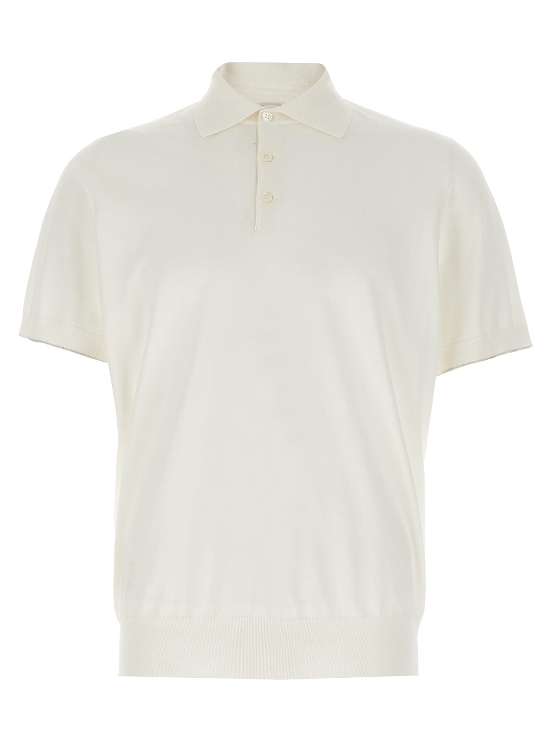 Brunello Cucinelli Stretch Cotton  Shirt Polo - Bianco | 2c3d7af04e55762a7b1c0e45db0dc23e1e42d3f7