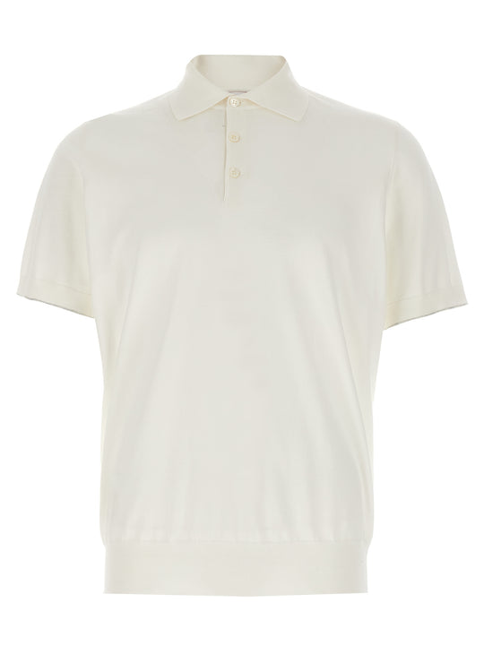 Stretch Cotton Shirt Polo Bianco
