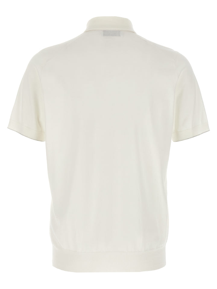 Brunello Cucinelli Stretch Cotton  Shirt Polo - Bianco | 322931cc1cb6744d6223a000a3fd623a85a59aac
