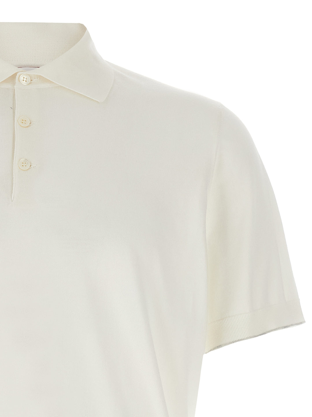 Brunello Cucinelli Stretch Cotton  Shirt Polo - Bianco | ef2e5ada083f7625637730a5e5e13d4c97e0e6b9