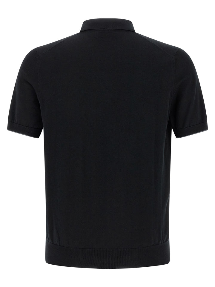 Brunello Cucinelli Cotton  Shirt Polo - Nero | e1cb1e30411487a843f3b5a2ef1795ee3e06ba51