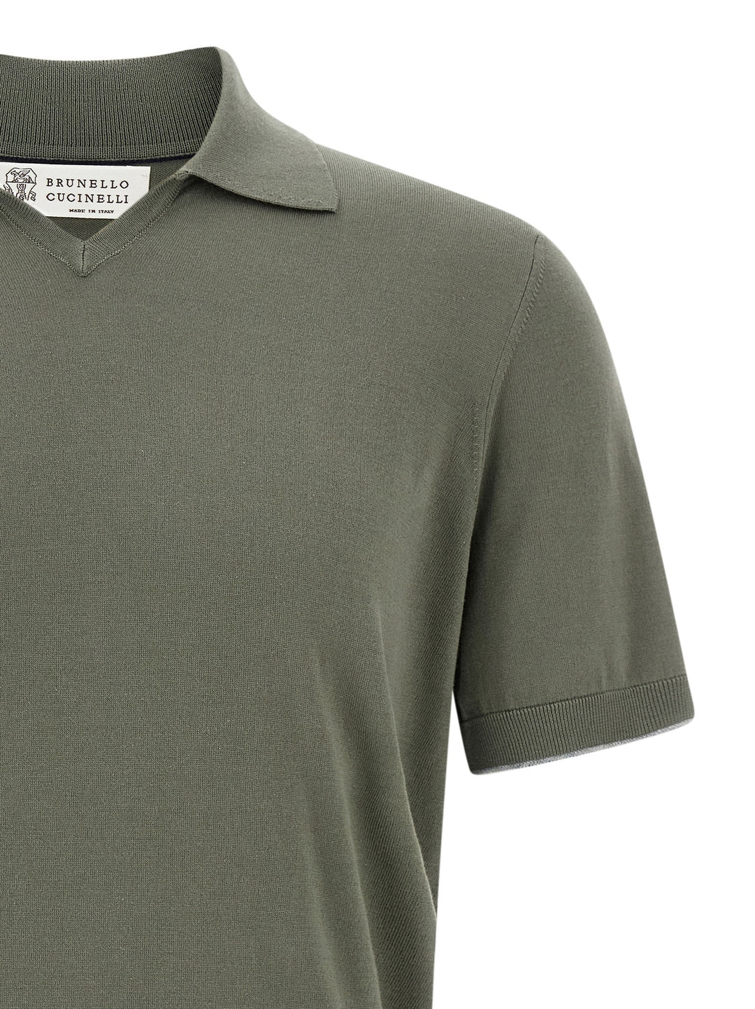 Brunello Cucinelli Cotton  Shirt Polo - Verde | 0c16da7c175f489f2ee8cc457b274fd7cd695db1