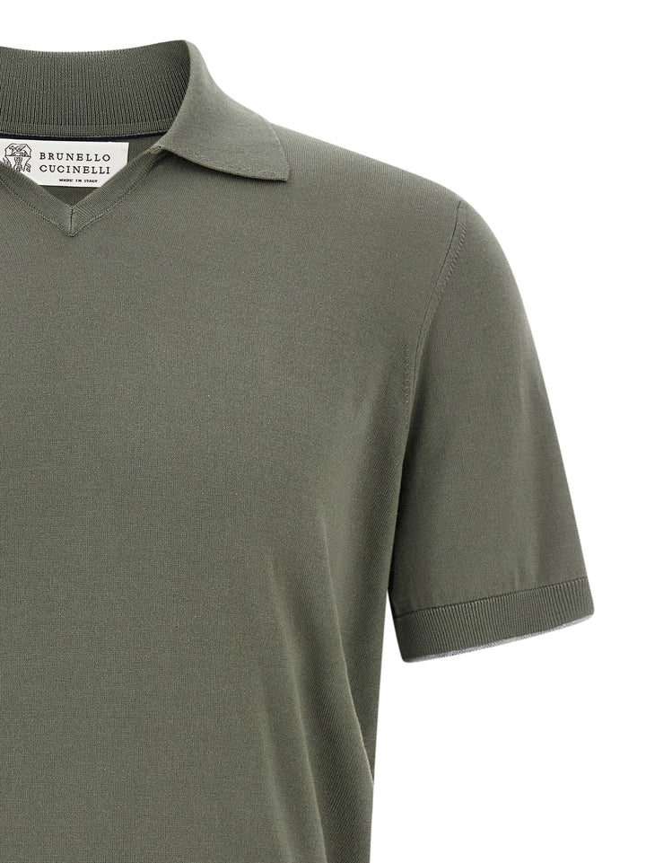 Brunello Cucinelli Cotton  Shirt Polo - Verde | 0c16da7c175f489f2ee8cc457b274fd7cd695db1
