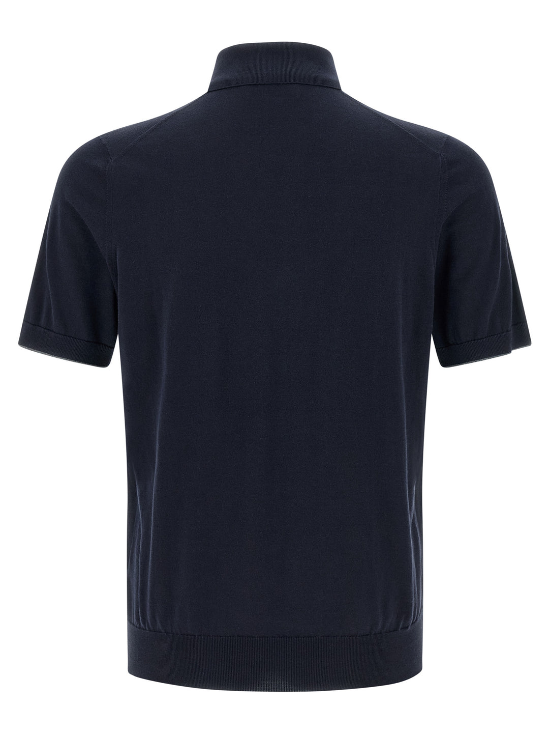 Brunello Cucinelli Logo Embroidery  Shirt Polo - Blu | 4a2b24ef7fd555802c2ef5d4fb5fb9034fde72c8