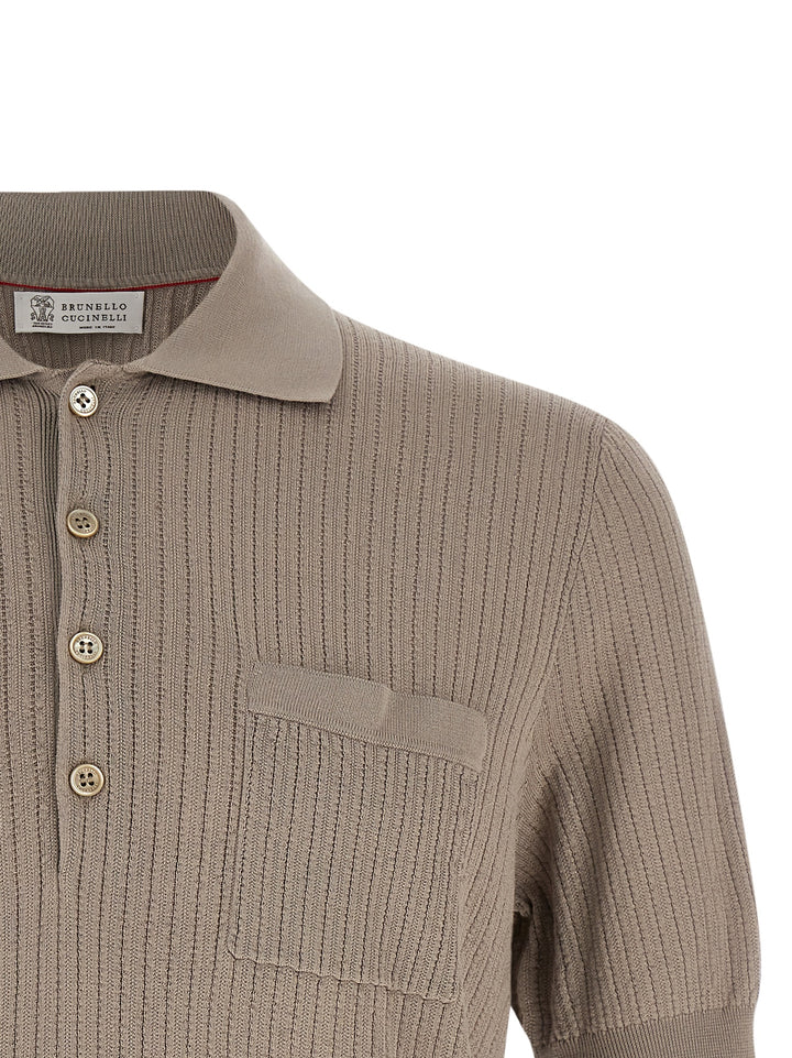 Brunello Cucinelli Operated Coast  Shirt Polo - Beige | 1cb6b7b466cbc38f48ccbc3137683c546a88ef1f