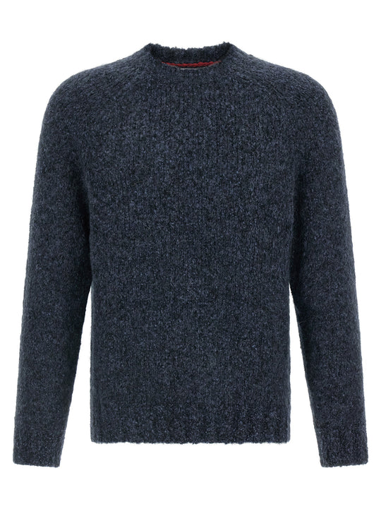 Buttoned Yarn Sweater Maglioni Blu