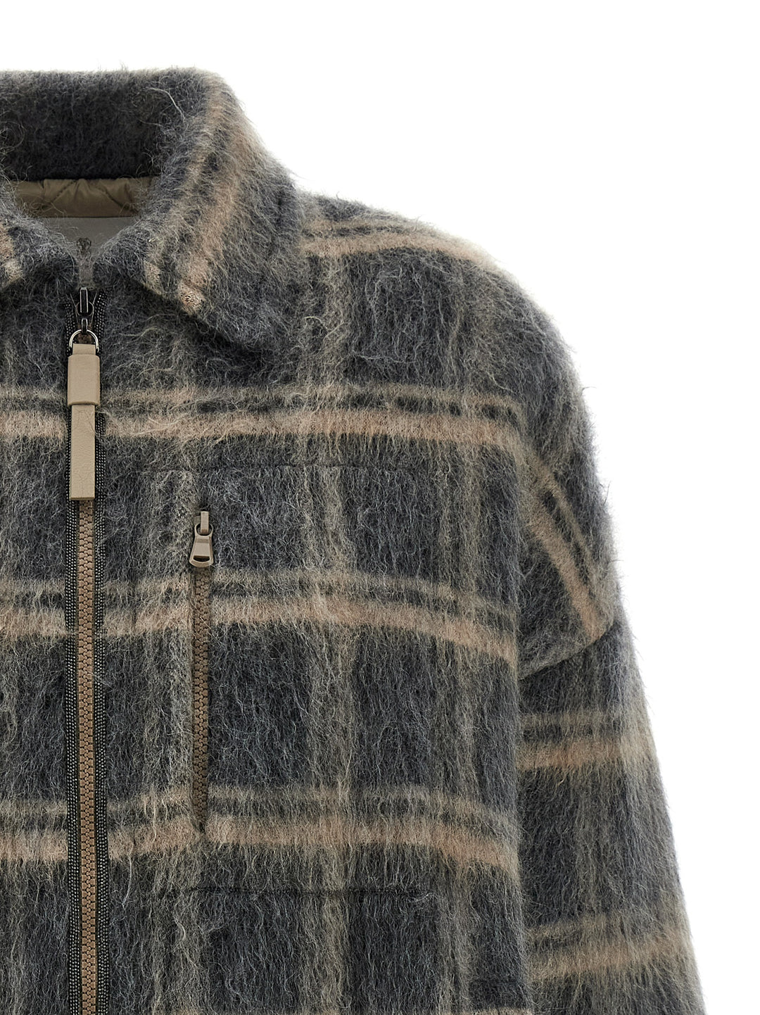 Brunello Cucinelli Padded Mohair Jacket Puffer Jackets - Grigio | 52e8c8a9688dd61c0ba447b861bbd2e9b101463b