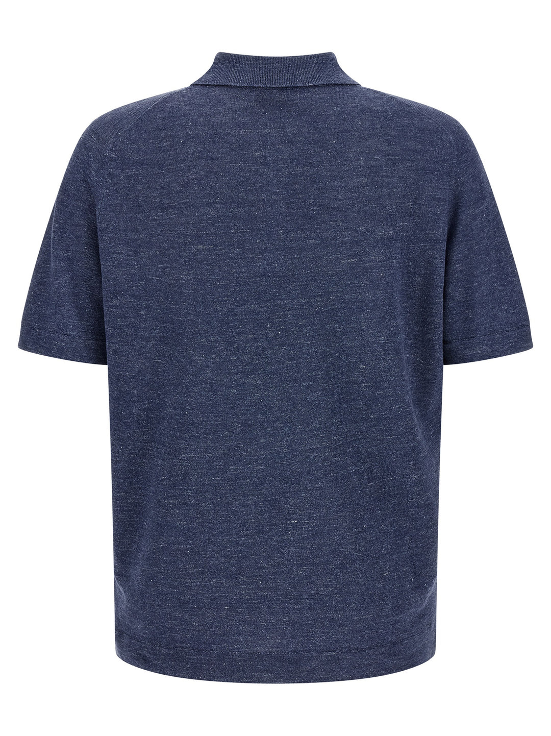 Brunello Cucinelli Linen Cotton  Shirt Polo - Blu | 92ad87003b73b1c3955ee84c233f26b703dcecdd