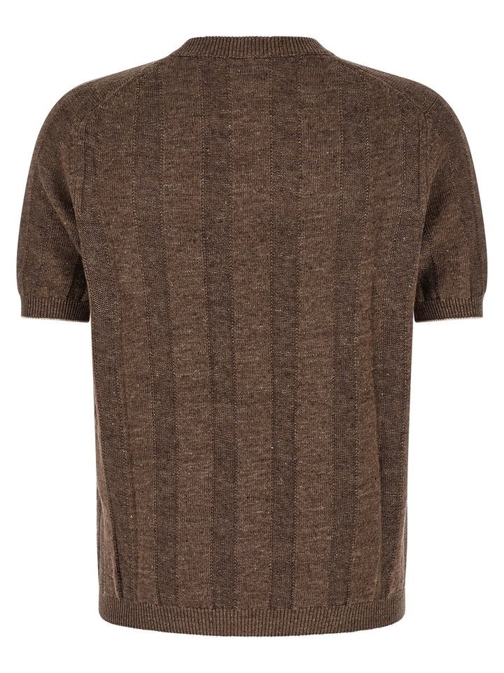 Brunello Cucinelli Linen Sweater Maglioni - Marrone | f37afe00a3a4499fc51245cf9d39dd21aa27404e