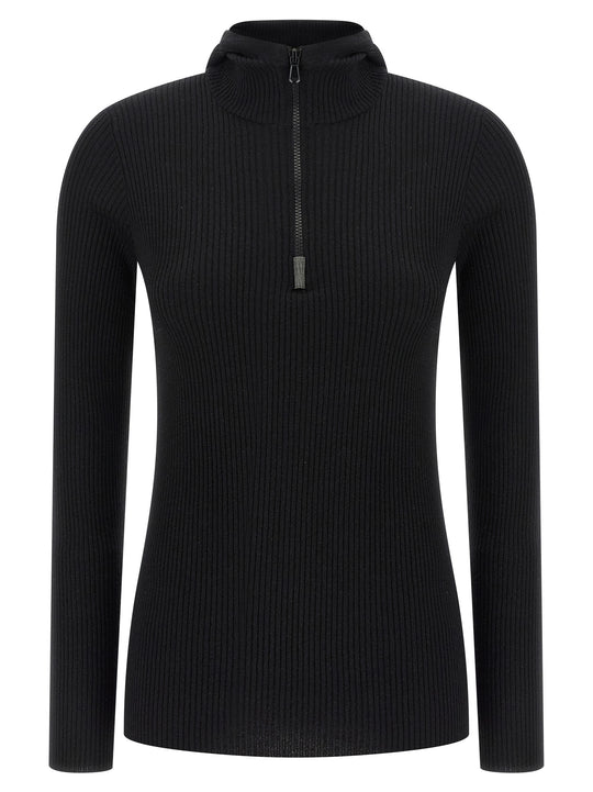 Monile Hooded Sweater Maglioni Nero