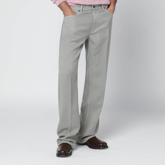 Light Grey Trousers In Japanese Polyester