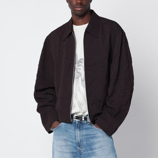 Braune Reißverschlussjacke aus Merinowolle