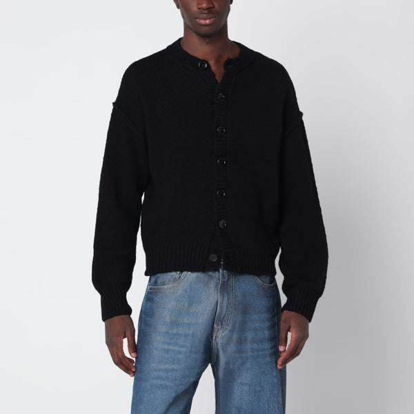 Schwarzer Pitch Wollcardigan