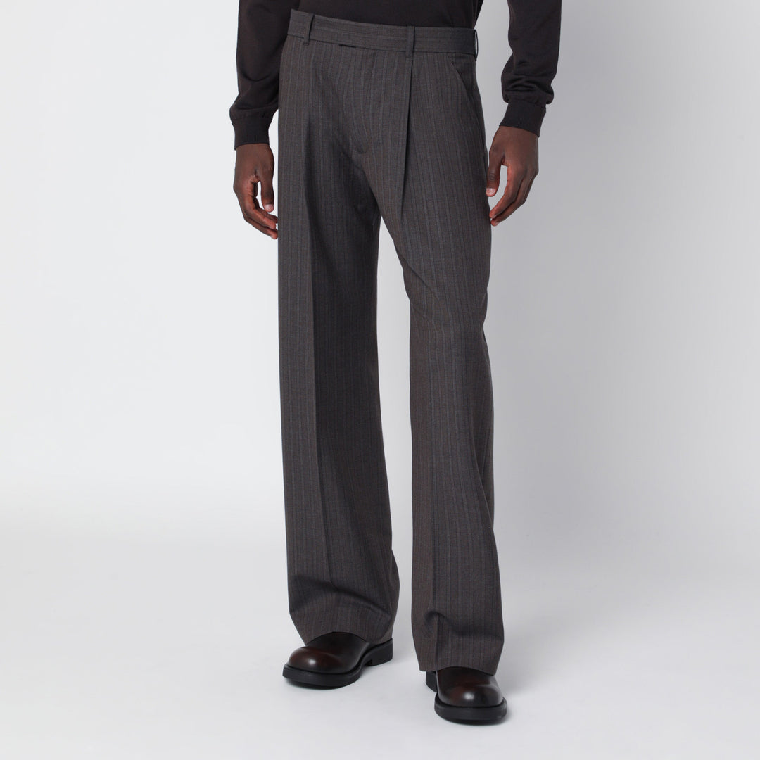 Our Legacy Pantalon Slack Rayé En Laine Et Coton