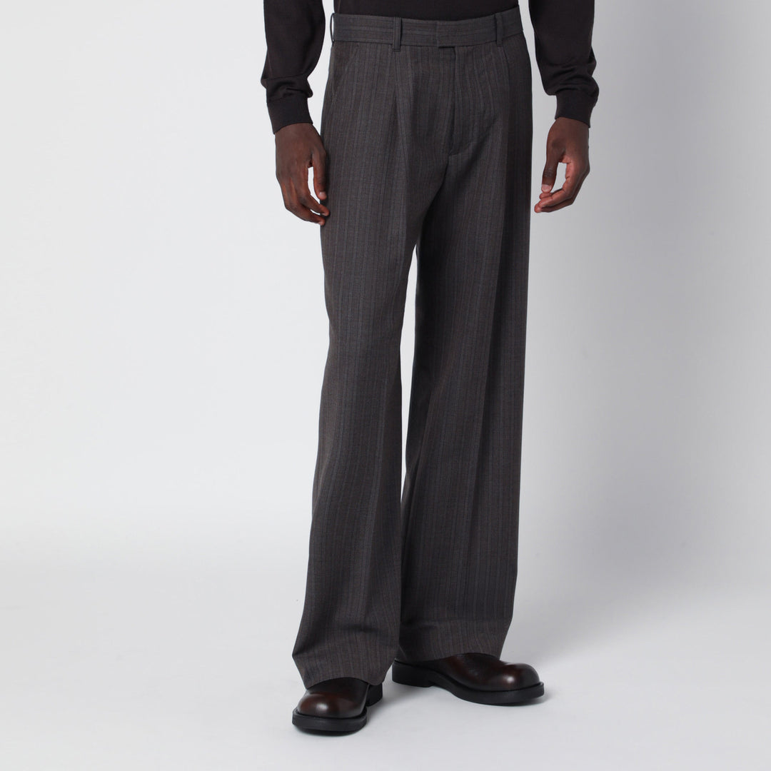 Our Legacy Pantalon Slack Rayé En Laine Et Coton
