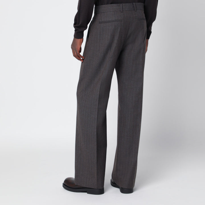 Our Legacy Pantalon Slack Rayé En Laine Et Coton