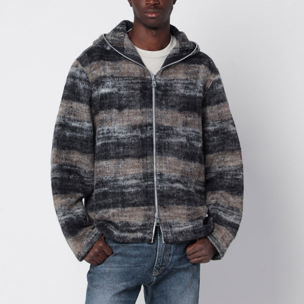 Karierter Hoodie aus Wollmix