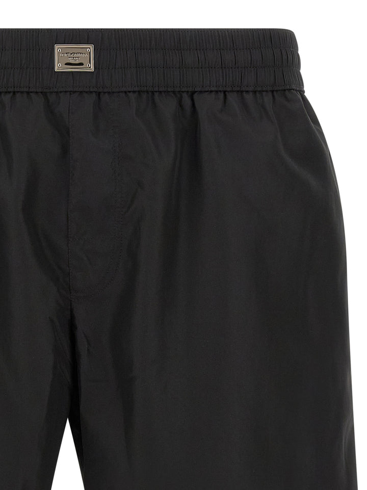 Dolce & Gabbana Logo Plaque Swimsuit Beachwear - Nero | 778b568ee8f61c7781bd823435b6fa4f7298221b