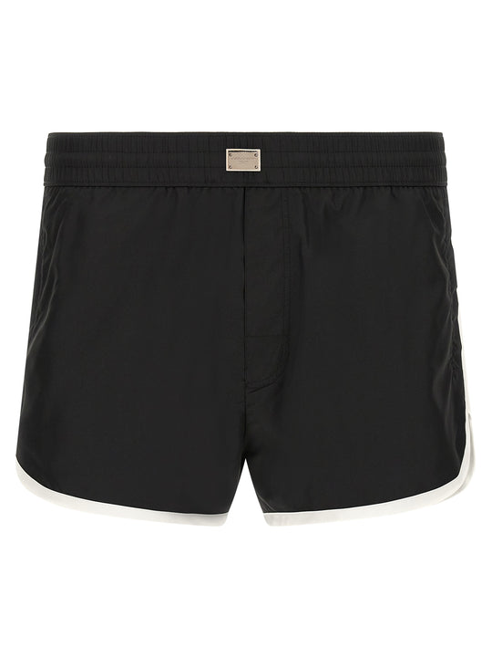 Logo Swimsuit Beachwear Bianco/Nero