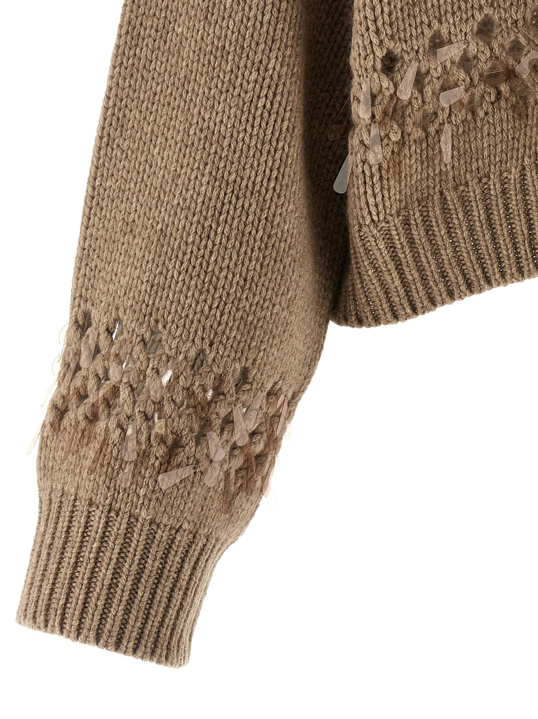 Brunello Cucinelli Drop Sequin Sweater Maglioni - Beige | 47e23031216e34771d3bb0191229150fa9a7bd5f
