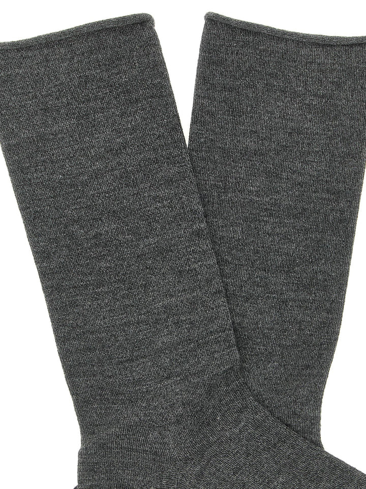 Brunello Cucinelli Cashmere Knit Calzini - Grigio | 8502a698f54ccf61daa0382090f4168a9391153b