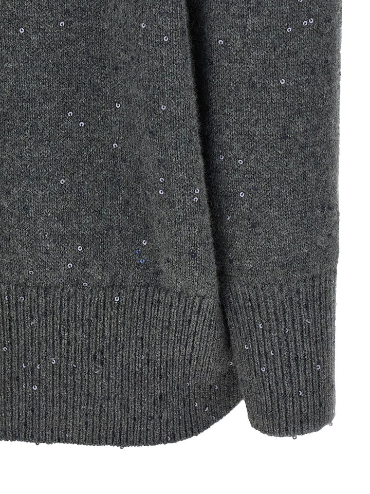 Brunello Cucinelli Sequin Sweater Maglioni - Grigio | 819f50d1aee1b796355519cd6e72fcb987514f68