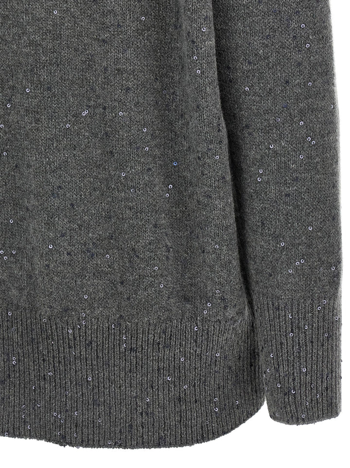 Brunello Cucinelli Sequin Sweater Maglioni - Grigio | a4520f1be2fa52f52db93d5695a4ba24c5733223