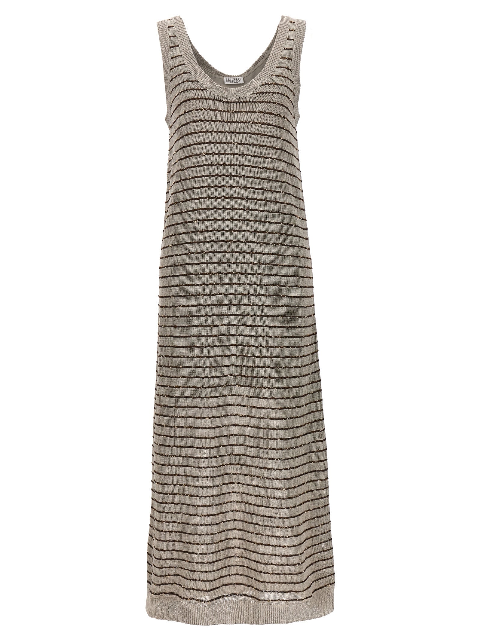 Sequin Striped Long Dress Abiti Grigio
