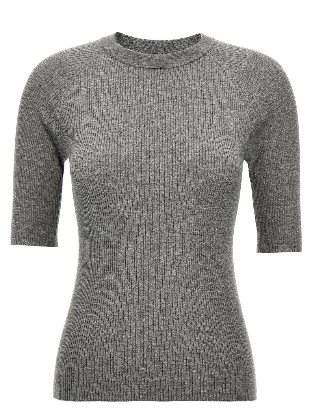 Brunello Cucinelli Lurex Ribbed Sweater Maglioni - Grigio | cd59a42234dcd1348ec137331307ad533b3d2ee2