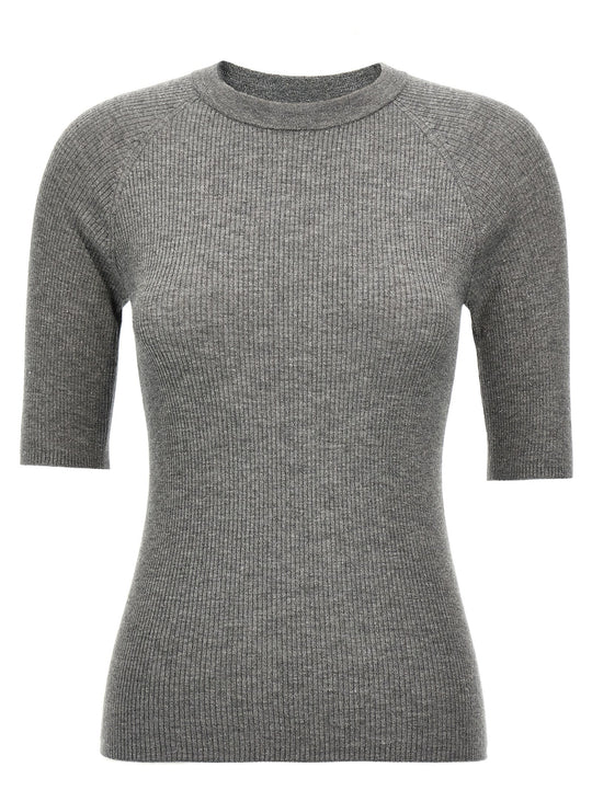 Lurex Ribbed Sweater Maglioni Grigio