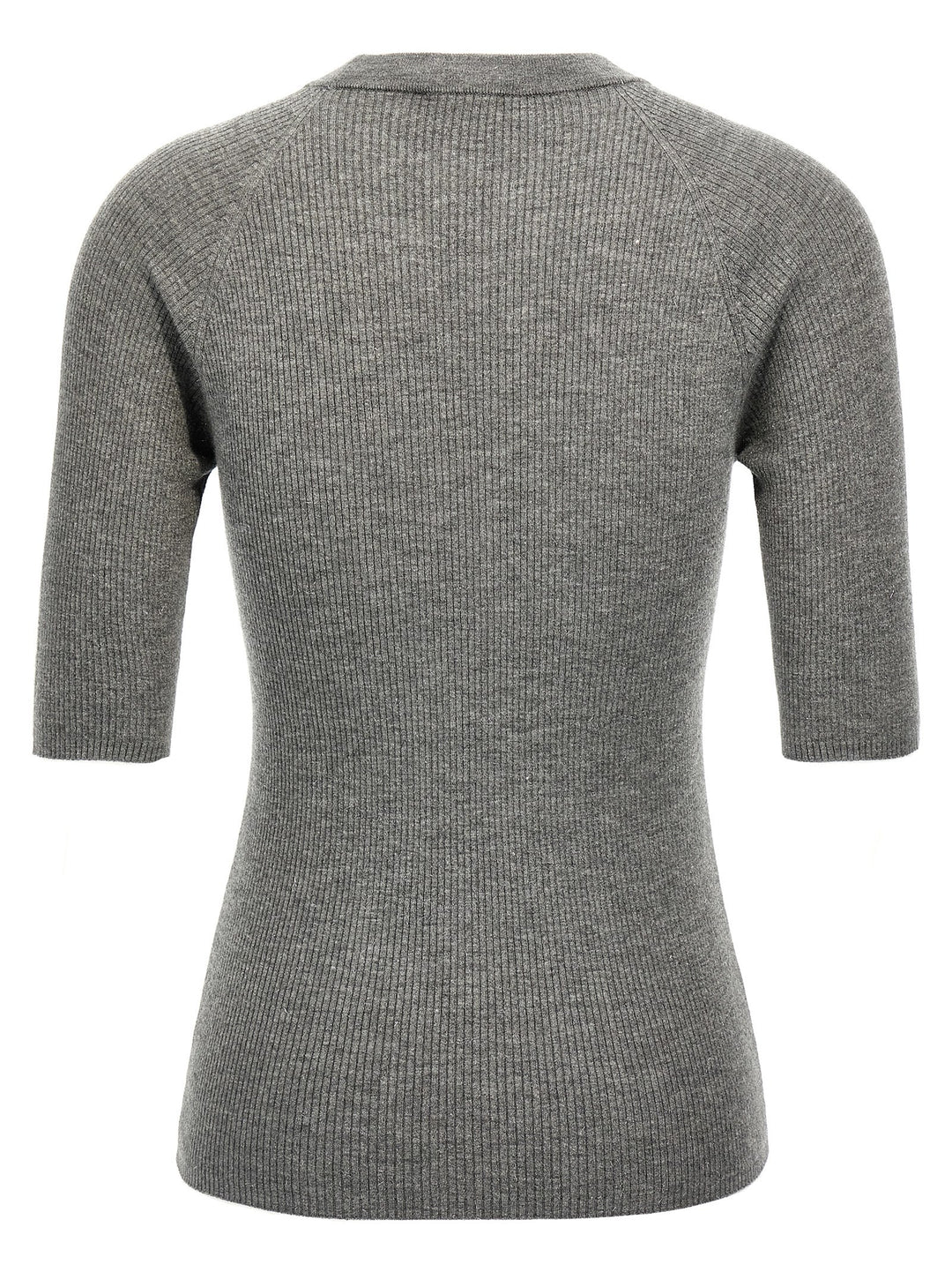 Brunello Cucinelli Lurex Ribbed Sweater Maglioni - Grigio | 6738f3172d54c59378d52736ea3883f73c3ed23a
