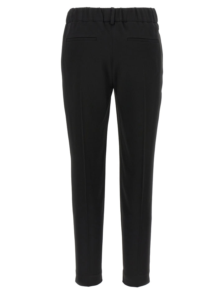 Brunello Cucinelli Silk Blend Pantaloni - Nero | 5da9cff53a20d58e8606076ad9f4b2f546e5cffb