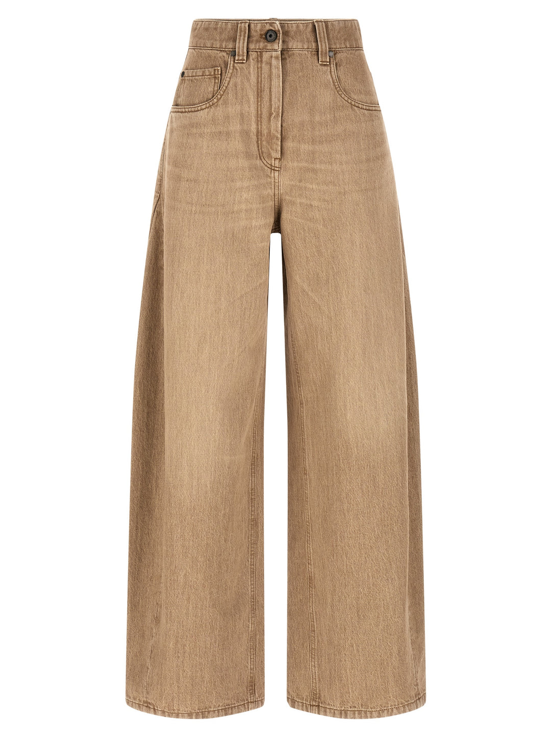 Brunello Cucinelli Wide Jeans - Beige | 2e8a5a5d7e86e5190da584ea1efd82cd12b63f5c