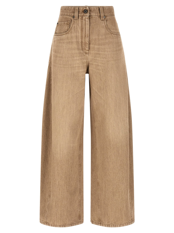 Brunello Cucinelli Wide Jeans - Beige | 2e8a5a5d7e86e5190da584ea1efd82cd12b63f5c