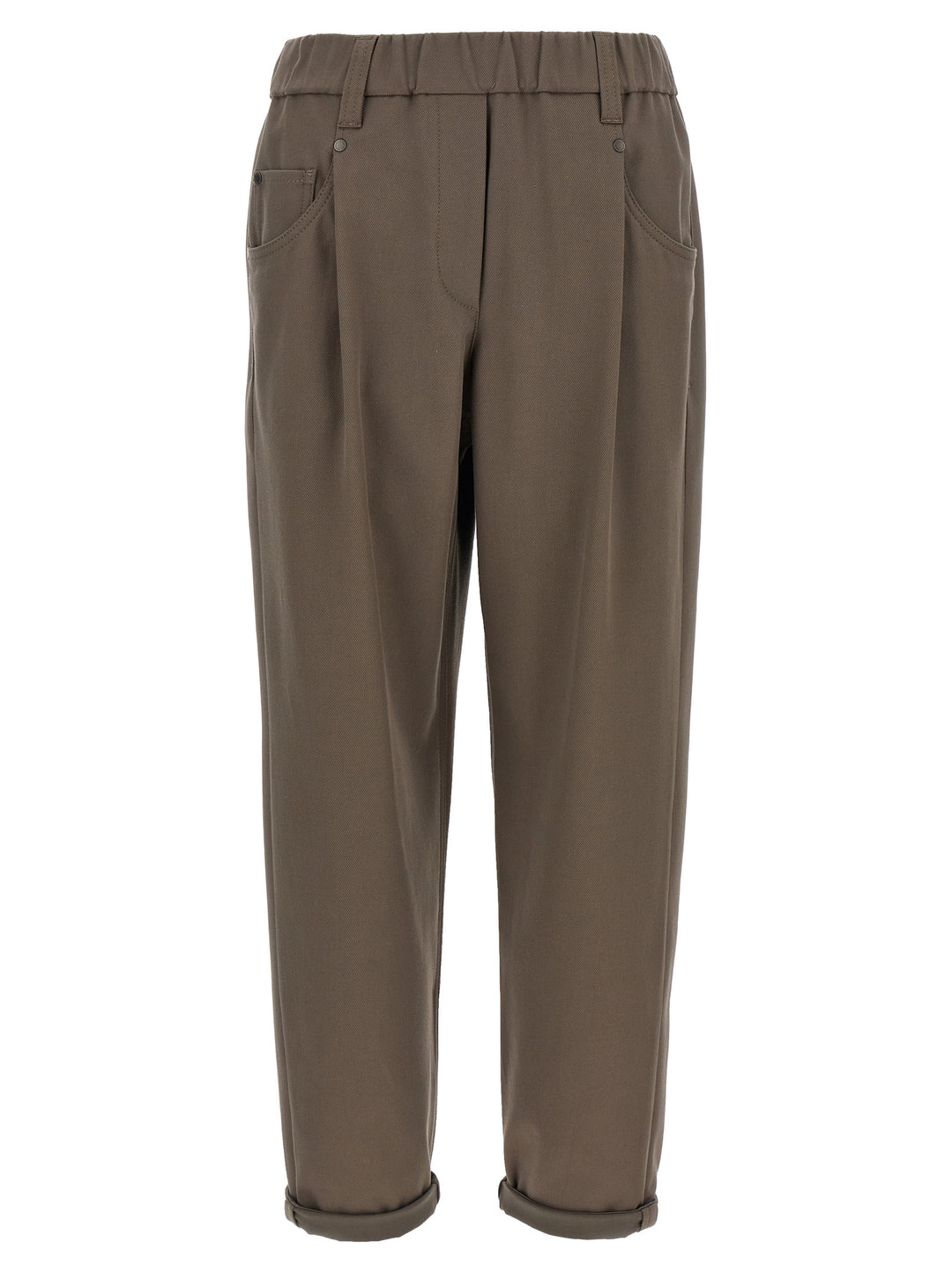 Brunello Cucinelli Shiny Bartack Pantaloni - Grigio | 279c5899ca32f828fc500d8df9cf5cf2ddd63829