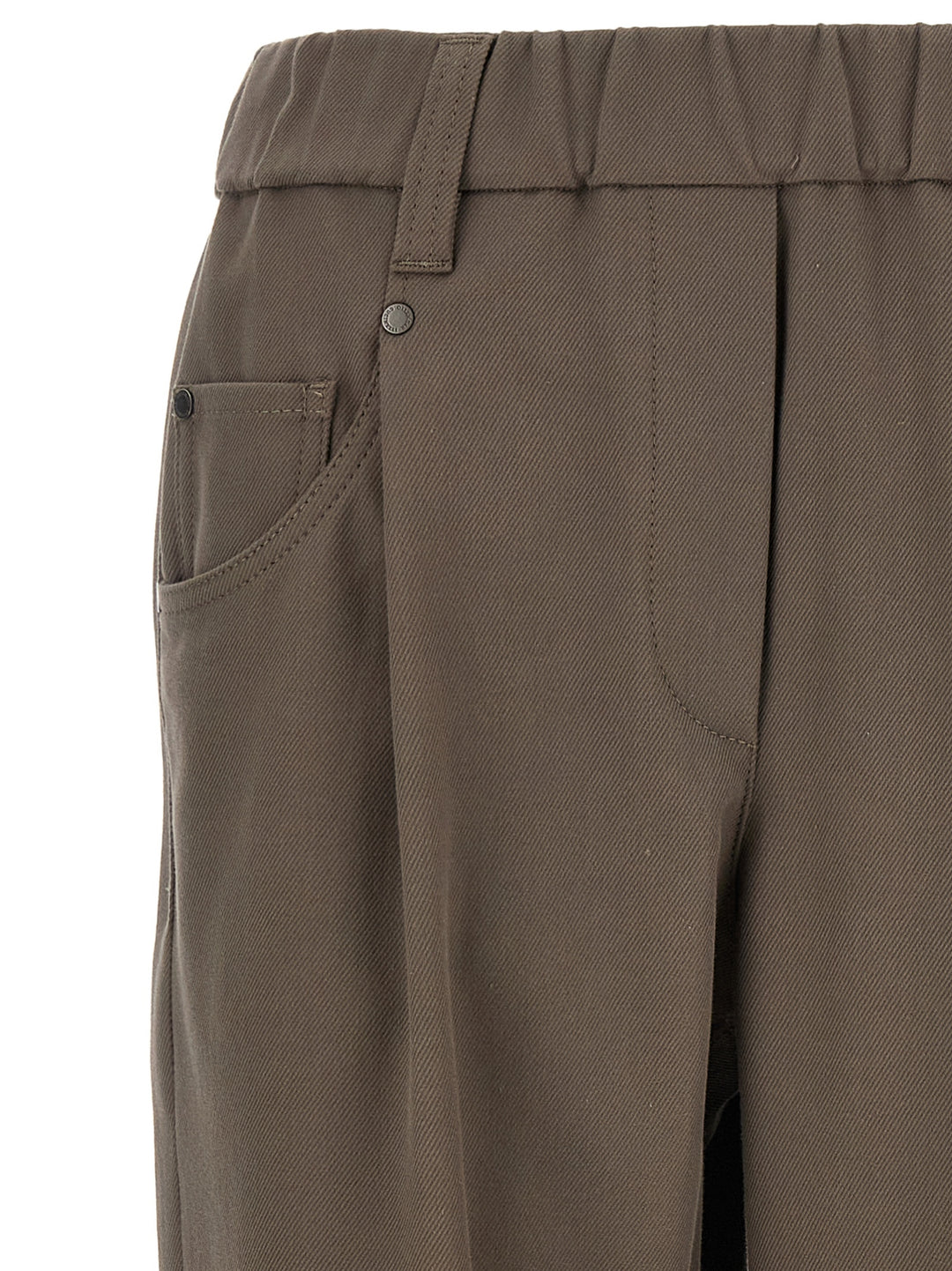 Brunello Cucinelli Shiny Bartack Pantaloni - Grigio | 5fd92d58f0b5feac6d070c39980cb5d2ebc8766e