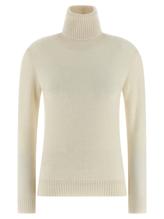 Sequin Turtleneck Sweater Maglioni Bianco