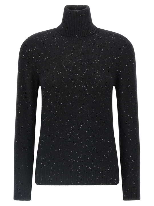 Sequin Turtleneck Sweater Maglioni Nero